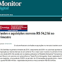 Fuses e aquisies movem R$ 54,2 bi no trimestre